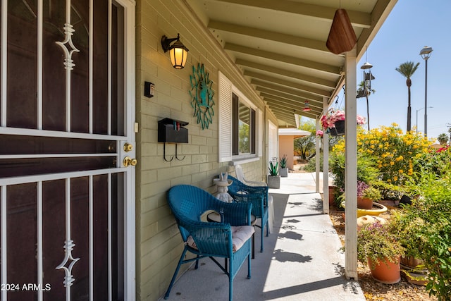 view of patio / terrace featuring covered porch