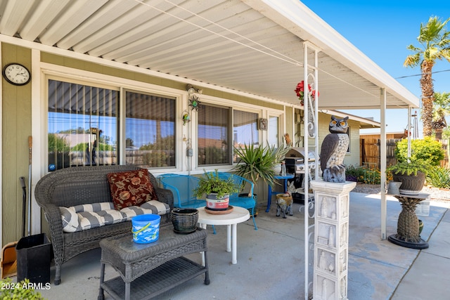 view of patio with grilling area