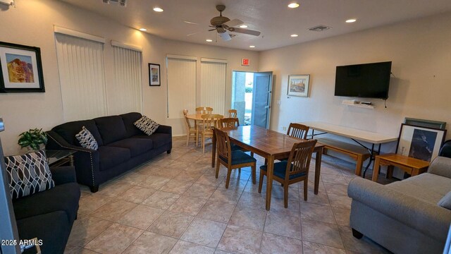10401 N Saguaro Blvd Unit 224, Fountain Hills, AZ 85268 - dining area with a ceiling fan and recessed lighting