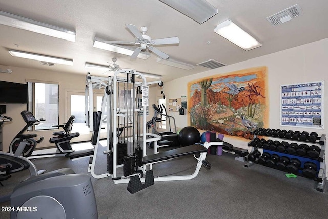 10401 N Saguaro Blvd Unit 224, Fountain Hills, AZ 85268 - exercise room with ceiling fan
