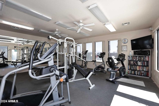 10401 N Saguaro Blvd Unit 224, Fountain Hills, AZ 85268 - gym featuring a ceiling fan