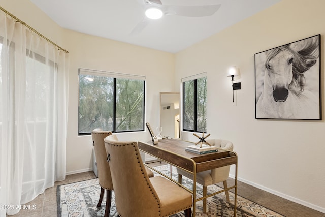 10401 N Saguaro Blvd Unit 224, Fountain Hills, AZ 85268 - office with ceiling fan, tile patterned flooring, and baseboards
