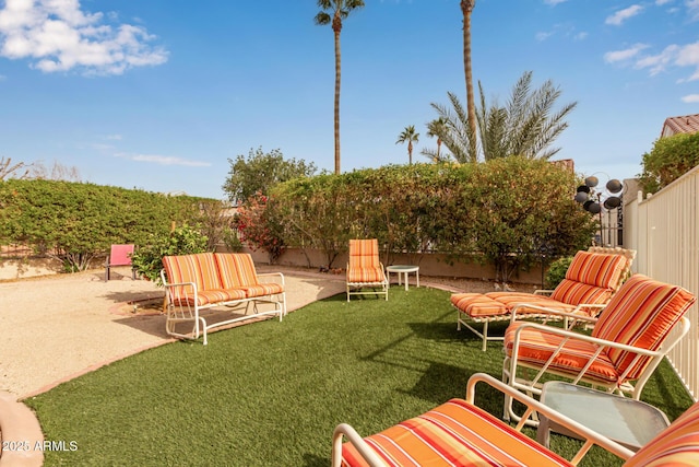 view of yard featuring a patio