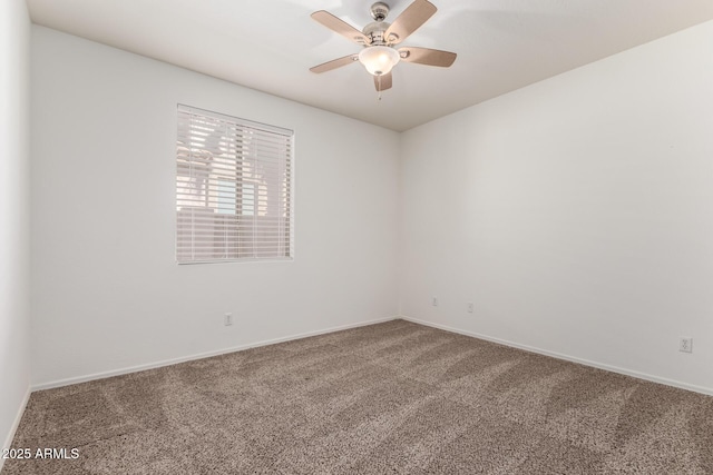 unfurnished room featuring carpet and ceiling fan