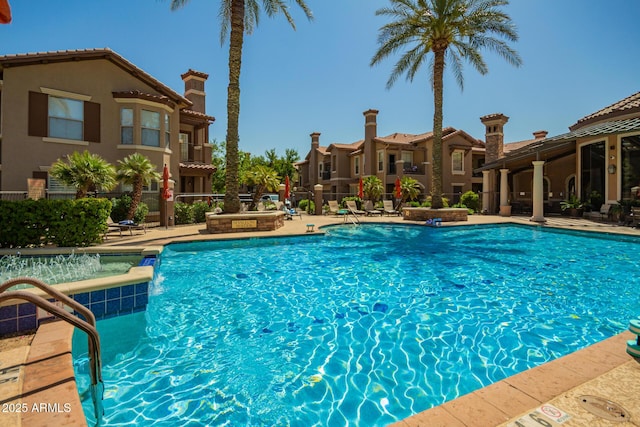 14250 W Wigwam Blvd Unit 812, Litchfield Park, AZ 85340 - community pool with a patio, a residential view, and fence