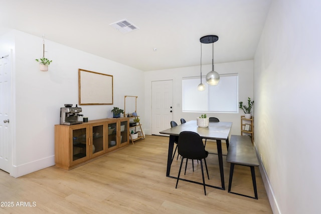 dining area featuring light hardwood / wood-style flooring