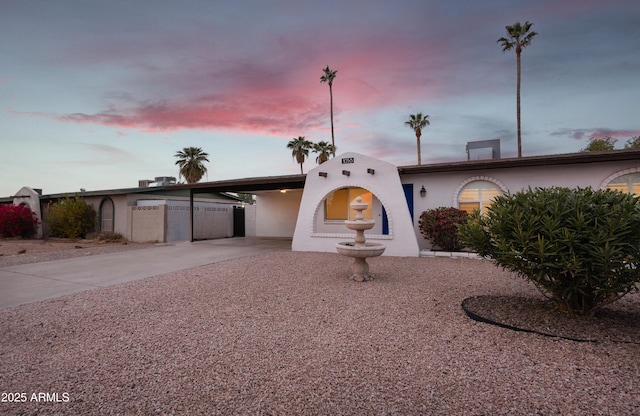 view of front of house featuring a garage