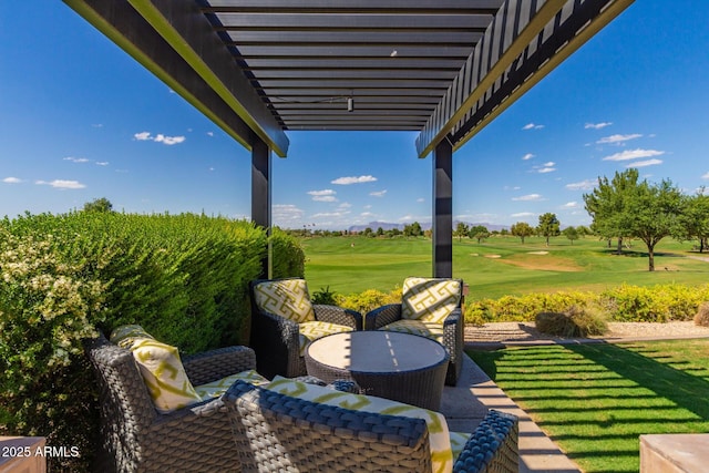 view of patio featuring a pergola