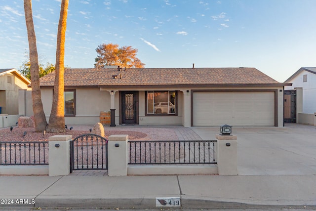 view of front facade with a garage