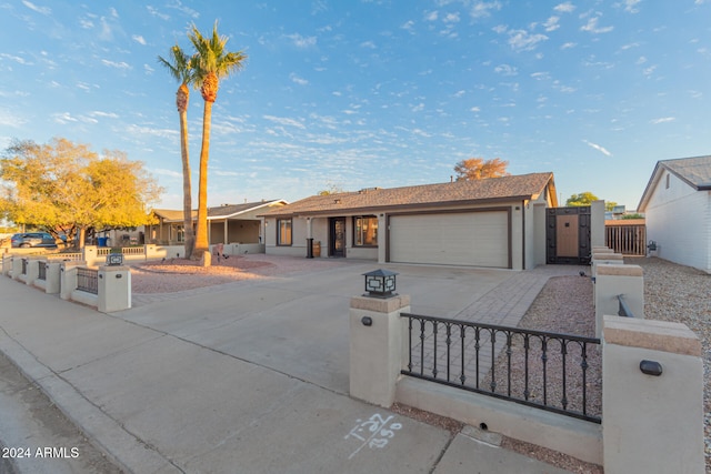 view of front of property featuring a garage