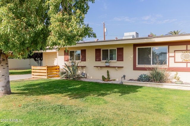 view of front of house with a front yard