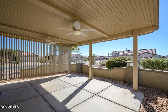 view of patio with ceiling fan