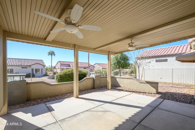 view of patio with ceiling fan