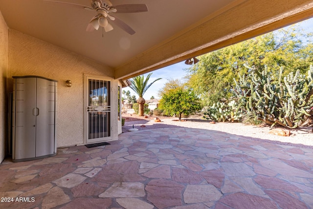 view of patio / terrace with ceiling fan