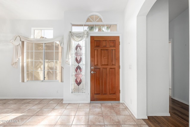 view of tiled foyer