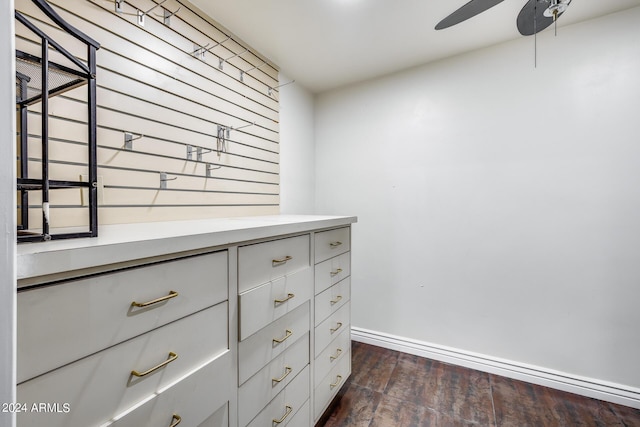 walk in closet featuring dark hardwood / wood-style flooring