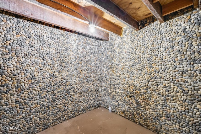 interior space featuring wood ceiling