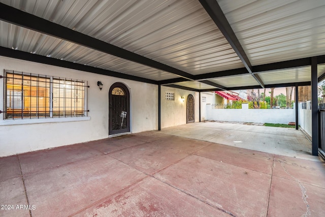 view of garage