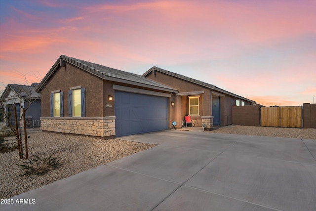 view of front of house featuring a garage