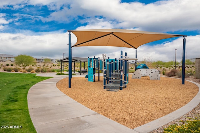 community playground with a yard