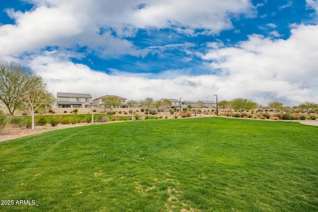 view of home's community with a lawn