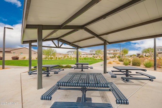 view of patio / terrace featuring a residential view