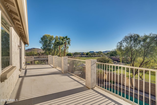 balcony with a mountain view