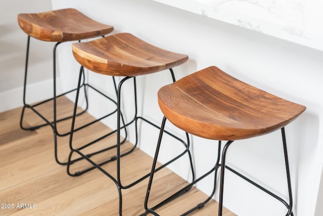 interior space featuring light wood finished floors