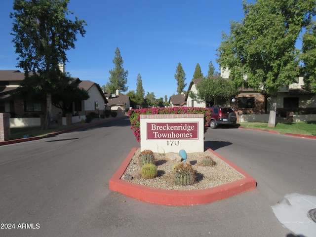 view of community sign