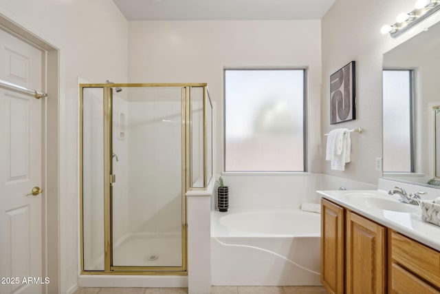 35402 N 32nd Dr, Phoenix, AZ 85086 - bathroom with a shower stall, vanity, and a bath