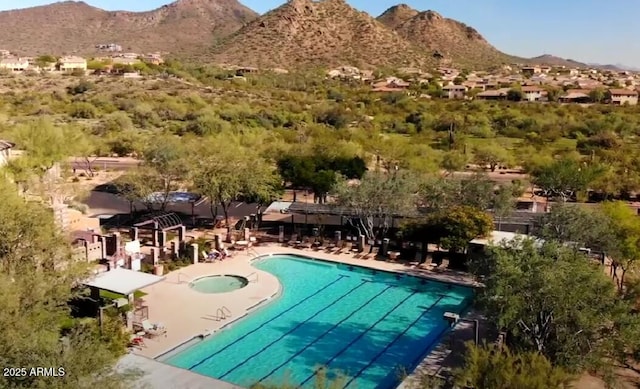 35402 N 32nd Dr, Phoenix, AZ 85086 - community pool with a mountain view, a patio, and a hot tub