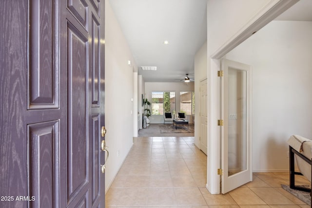 35402 N 32nd Dr, Phoenix, AZ 85086 - foyer with light tile patterned floors and ceiling fan