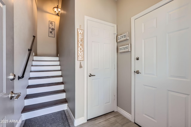 stairs with baseboards