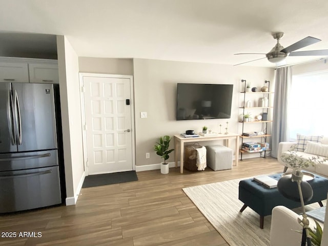 2100 N Normal Ave, Tempe, AZ 85288 - living area with ceiling fan and wood finished floors