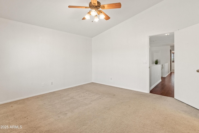 20809 N 1st Ave, Phoenix, AZ 85027 - unfurnished room with carpet flooring, a ceiling fan, high vaulted ceiling, and baseboards