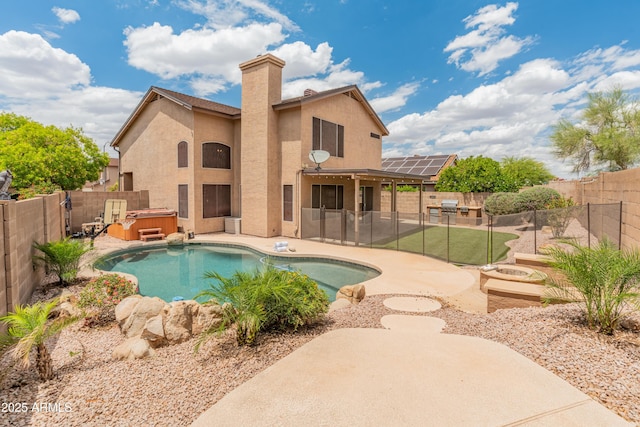 20809 N 1st Ave, Phoenix, AZ 85027 - view of pool with a hot tub, a patio area, and a fenced backyard