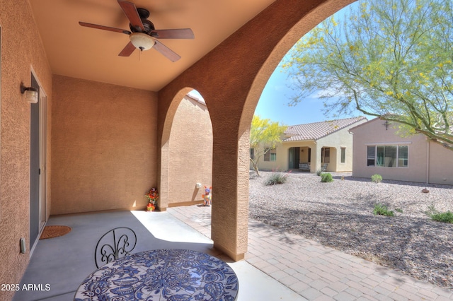 4975 W Gulch Dr, Eloy, AZ 85131 - view of patio / terrace with ceiling fan and outdoor dining area
