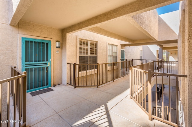 doorway to property featuring a balcony