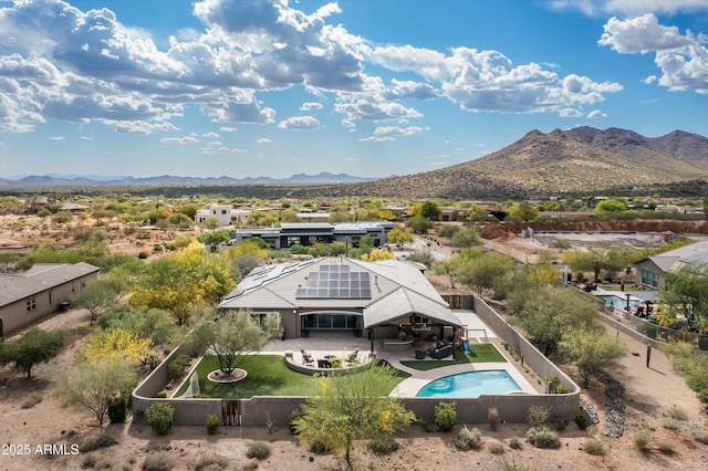 35971 N Prickley Pear Rd, Cave Creek, AZ 85331 - view from above of property with a mountain backdrop and a pool