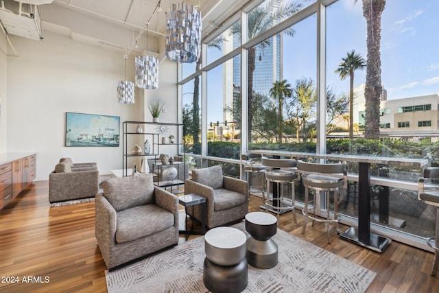 living room featuring hardwood / wood-style floors