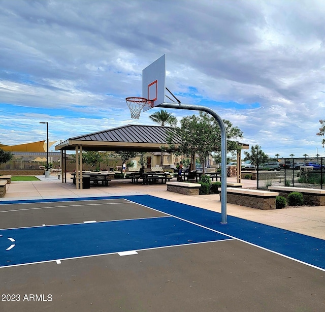 3375 W Verde River Rd, San Tan Valley, AZ 85144 - view of basketball court with a gazebo and community basketball court