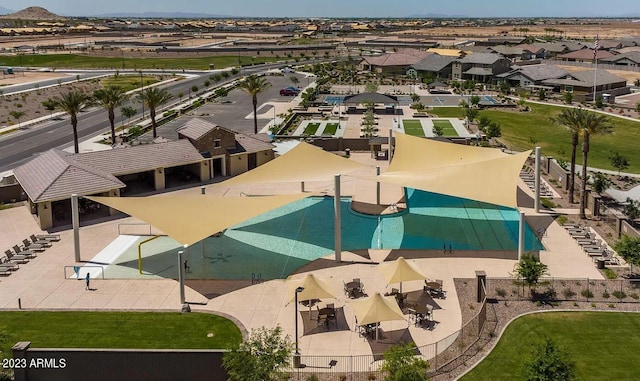 3375 W Verde River Rd, San Tan Valley, AZ 85144 - aerial view of residential area with a pool