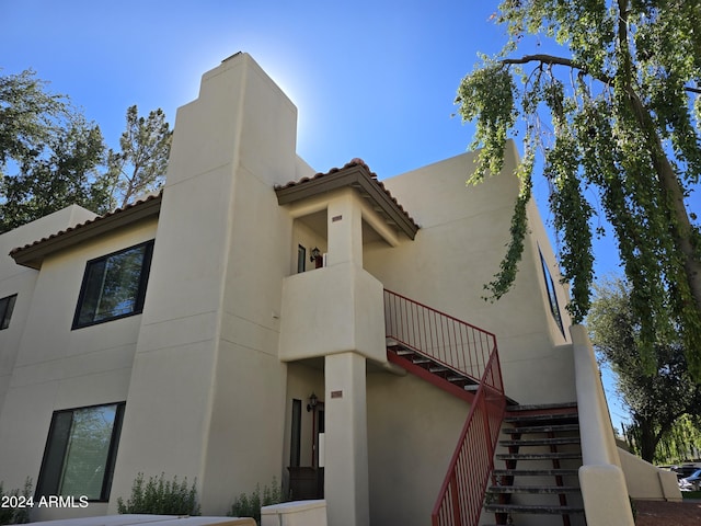 exterior space featuring stairway