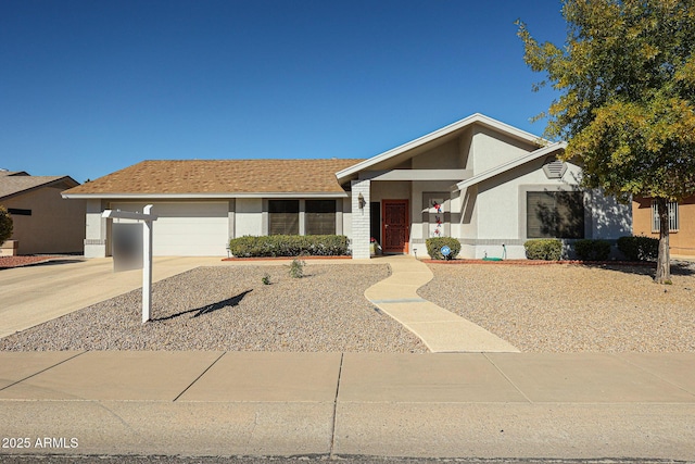 ranch-style home with a garage