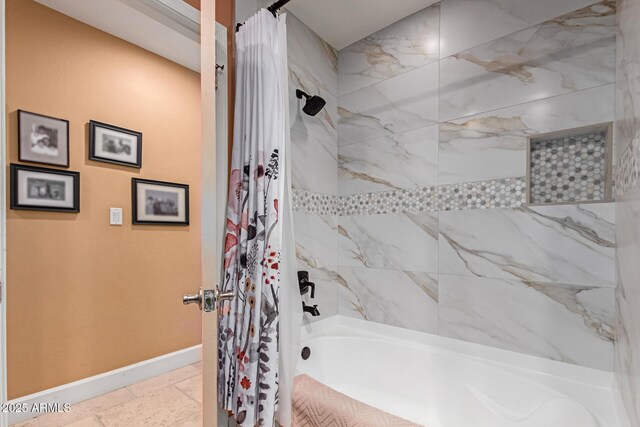 6532 E Aster Dr, Scottsdale, AZ 85254 - full bath with baseboards and shower / bathtub combination with curtain