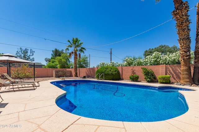 6532 E Aster Dr, Scottsdale, AZ 85254 - view of pool featuring a fenced backyard, a patio, and a gazebo