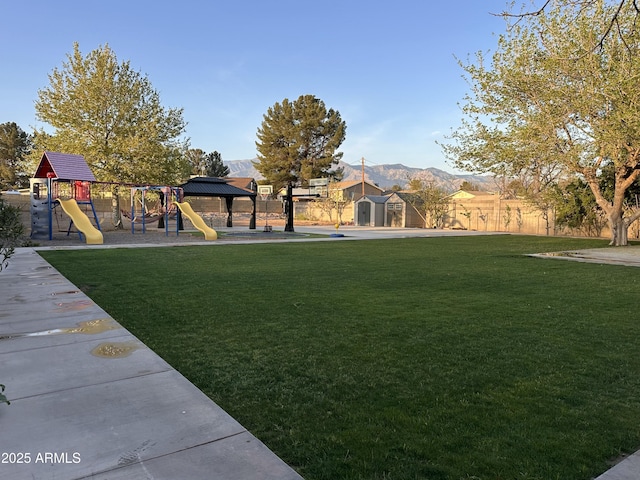 view of yard with playground community