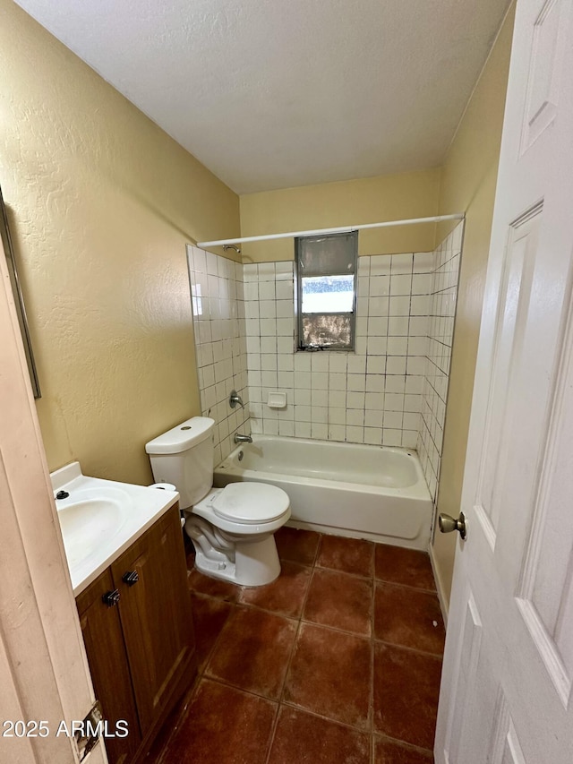 3211 W Campbell Ave, Phoenix, AZ 85017 - bathroom with vanity, bathing tub / shower combination, tile patterned floors, and a textured wall