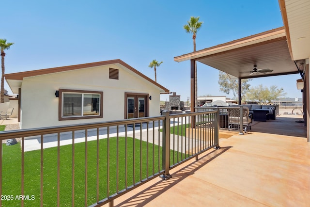 920 N 104th St, Mesa, AZ 85207 - view of patio / terrace featuring french doors and a ceiling fan
