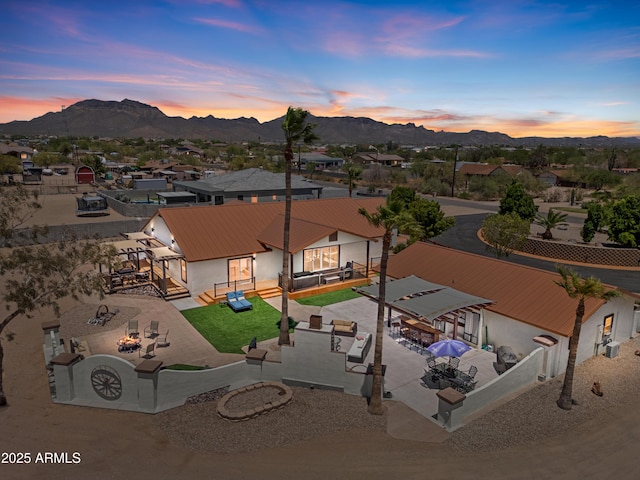 920 N 104th St, Mesa, AZ 85207 - aerial view at dusk of a mountain view